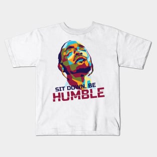 Abstract Popart Sitdown be humble in WPAP Kids T-Shirt